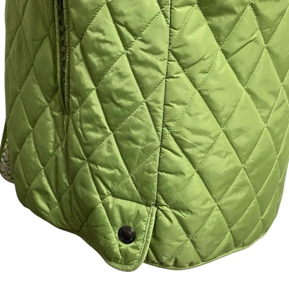 Coach Quilted Nylon Jacket Green Button Front Lightweight Size Small - Picture 8 of 15
